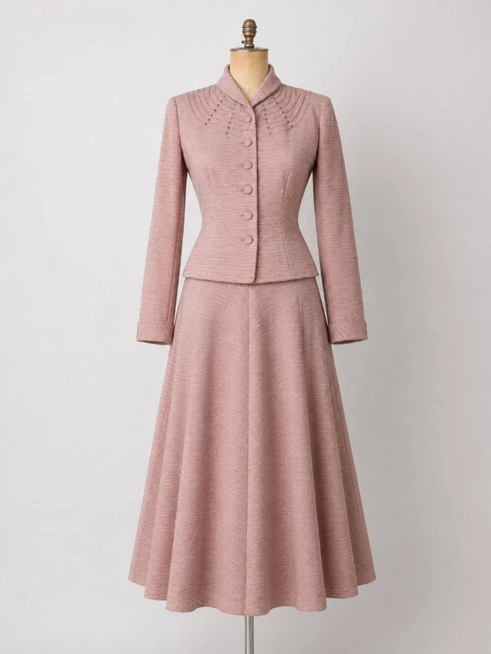 🌸 Glamorous Vintage Late 1940s Dusty Pink New Look Skirt Suit 🌸